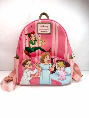 Disney Loungefly Pink Peter Pan You Can Fly 70th Anniversary Backpack